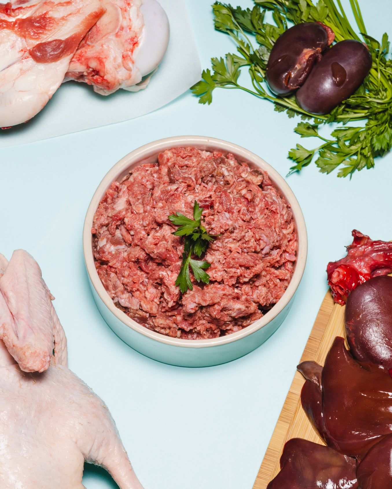 duck for dogs and cats in bowl