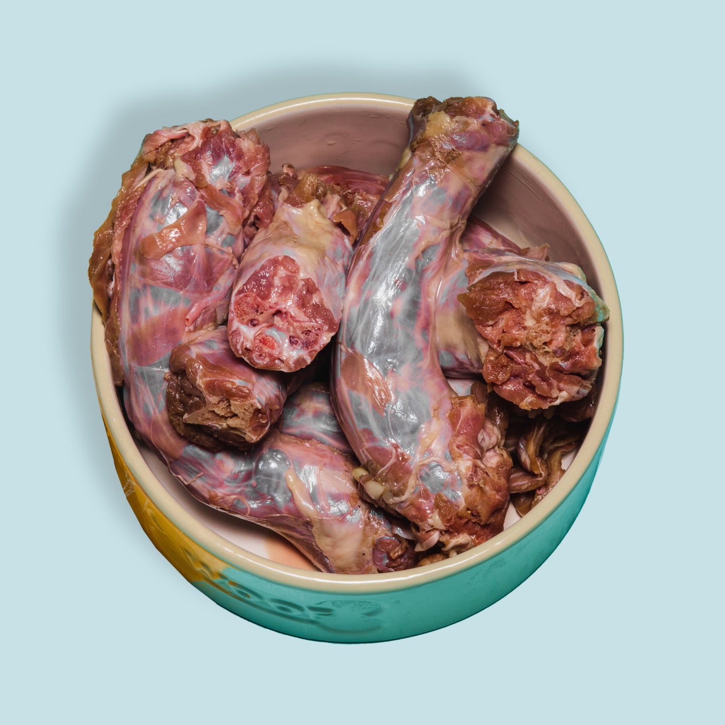 turkey necks for dogs in bowl